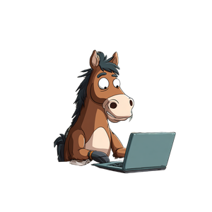 Horse At Laptop Vinyl Car Decal Sticker – Waterproof & UV-Resistant 6.826666666666667"