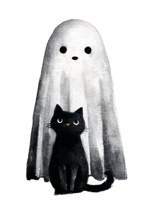 Ghost Holding Cat V2 Vinyl Car Decal Sticker – Waterproof & UV-Resistant 4.32"