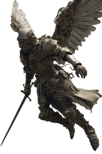 Steampunk Knight Soaring Vinyl Car Decal Sticker – Waterproof & UV-Resistant 8.96"