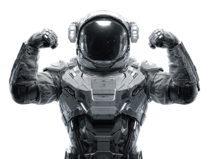 Futuristic Astronaut Flexing Vinyl Car Decal Sticker – Waterproof & UV-Resistant 6.1866666666666665"