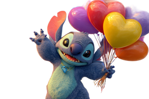 Stitch With Balloons V2 Vinyl Car Decal Sticker – Waterproof & UV-Resistant 2.986666666666667"