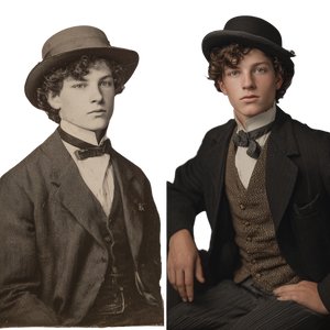 Victorian Boy Costume Vinyl Car Decal Sticker – Waterproof & UV-Resistant 3.4133333333333336"