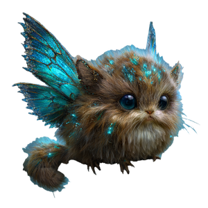 Furry Winged Creature Vinyl Car Decal Sticker – Waterproof & UV-Resistant 3.4133333333333336"