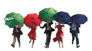 Dancing With Umbrellas V2 Vinyl Car Decal Sticker – Waterproof & UV-Resistant 2.72"