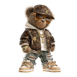 Stylish Teddy Bear V15 Vinyl Car Decal Sticker – Waterproof & UV-Resistant 3.4133333333333336"