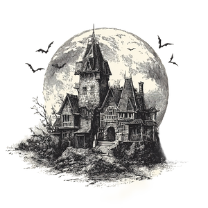 Gothic Castle Illustration V2 Vinyl Car Decal Sticker – Waterproof & UV-Resistant 3.4133333333333336"