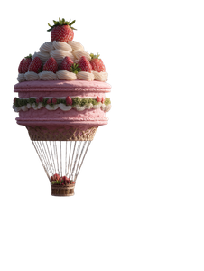 Strawberry Cake Balloon Vinyl Car Decal Sticker – Waterproof & UV-Resistant 8.213333333333333"
