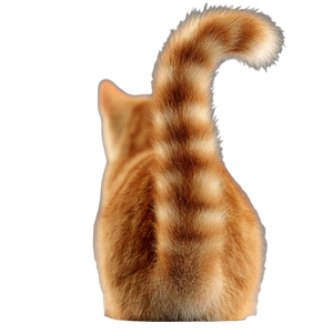 Ginger Cat Tail Vinyl Car Decal Sticker – Waterproof & UV-Resistant 3.4133333333333336"