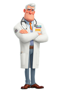 Friendly Doctor Character Vinyl Car Decal Sticker – Waterproof & UV-Resistant 4.4