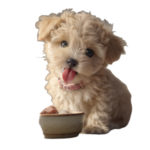 Puppy Eating Food Vinyl Car Decal Sticker – Waterproof & UV-Resistant 3.4133333333333336"
