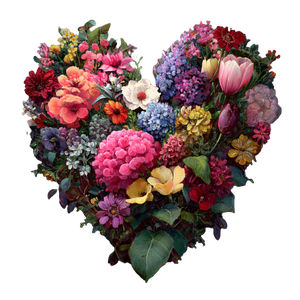 Romantic Floral Heart Vinyl Car Decal Sticker – Waterproof & UV-Resistant 3.4133333333333336"
