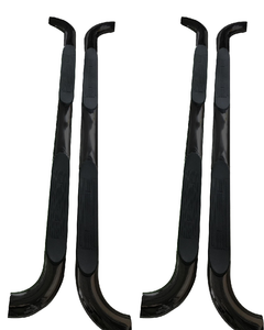 2x TrailFX 4" Oval Tube Side Steps | Black Powder Coated | Slip-Resistant Step Pads | Rocker Panel Mount