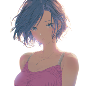 Anime Bluish-Haired Lady Vinyl Car Decal Sticker – Waterproof & UV-Resistant 6.826666666666667"