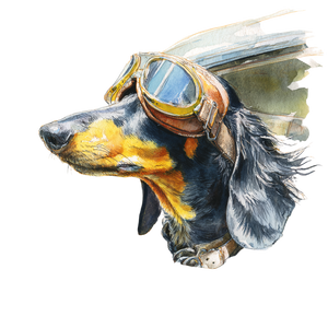 Goggled Dachshund Sketch V2 Vinyl Car Decal Sticker – Waterproof & UV-Resistant 6.826666666666667"