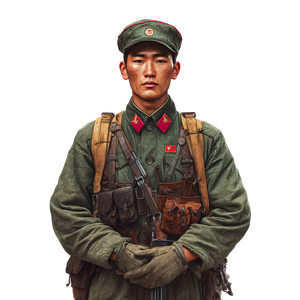 North Korean Soldier V3 Vinyl Car Decal Sticker – Waterproof & UV-Resistant 3.4133333333333336"