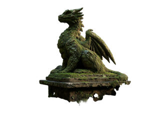 Mossy Dragon Statue Vinyl Car Decal Sticker – Waterproof & UV-Resistant 3.0933333333333333"