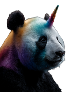 Rainbow Panda Unicorn Vinyl Car Decal Sticker – Waterproof & UV-Resistant 4.1066666666666665"