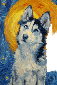 Van Gogh Husky Portrait Vinyl Car Decal Sticker – Waterproof & UV-Resistant 4.4