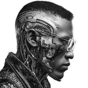 Cyborg Portrait V27 Vinyl Car Decal Sticker – Waterproof & UV-Resistant 3.4133333333333336"