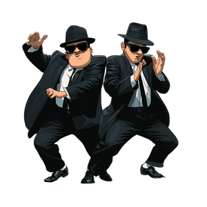 Blues Brothers Dancing Vinyl Car Decal Sticker – Waterproof & UV-Resistant 3.4133333333333336"