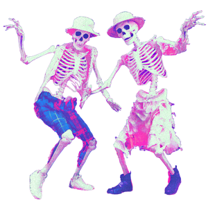 Dancing Skeletons Grave Vinyl Car Decal Sticker – Waterproof & UV-Resistant 3.4133333333333336"