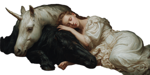 Sleeping Woman With Unicorns Vinyl Car Decal Sticker – Waterproof & UV-Resistant 2.56"