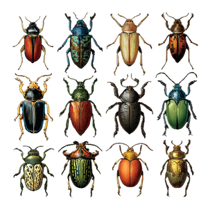 Beetle Scientific Illustration Vinyl Car Decal Sticker – Waterproof & UV-Resistant 3.4133333333333336"