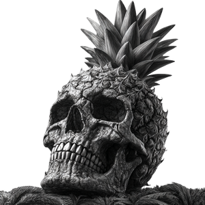 Pineapple Skull Vinyl Car Decal Sticker – Waterproof & UV-Resistant 6.826666666666667"