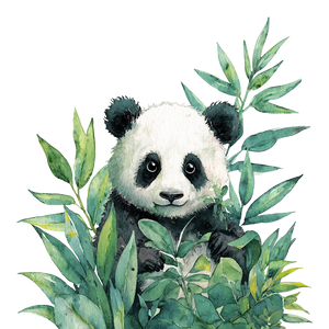 Watercolor Panda Clipart Vinyl Car Decal Sticker – Waterproof & UV-Resistant 3.4133333333333336"