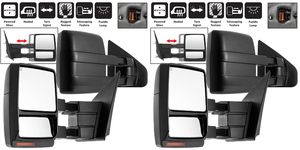 2x Enhance Your 2007-2014 F-150 | Heated Black Towing Mirrors | With LED Signal | Set Of 2