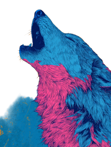 Stylized Yawning Wolf Vinyl Car Decal Sticker – Waterproof & UV-Resistant 4.1066666666666665"