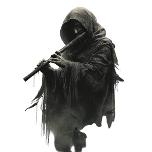 Hooded Flute Player Vinyl Car Decal Sticker – Waterproof & UV-Resistant 6.826666666666667"