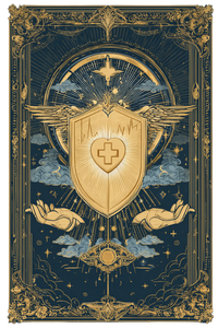 Golden Shield Tarot Vinyl Car Decal Sticker – Waterproof & UV-Resistant 4.4