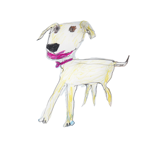 Child'S Drawing Dog Vinyl Car Decal Sticker – Waterproof & UV-Resistant 3.4133333333333336"