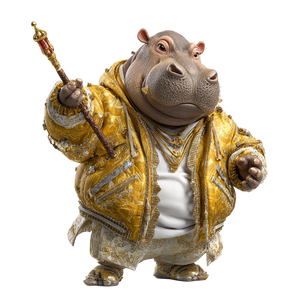 Hippo In Luxury Vinyl Car Decal Sticker – Waterproof & UV-Resistant 3.4133333333333336"