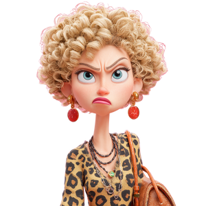 Annoyed Blonde Woman Vinyl Car Decal Sticker – Waterproof & UV-Resistant 3.4133333333333336"