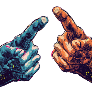 Pointing Hands Pop Vinyl Car Decal Sticker – Waterproof & UV-Resistant 6.826666666666667"