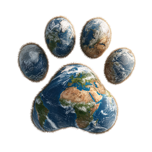 Earth Paw Planet Vinyl Car Decal Sticker – Waterproof & UV-Resistant 6.826666666666667"
