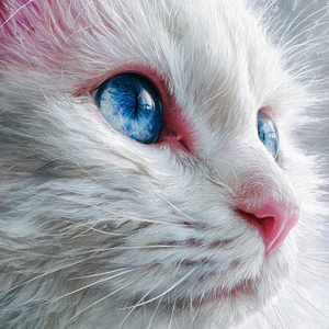 Fluffy White Cat V28 Vinyl Car Decal Sticker – Waterproof & UV-Resistant 3.4133333333333336"