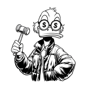 Gangster Donald Duck V3 Vinyl Car Decal Sticker – Waterproof & UV-Resistant 3.4133333333333336"