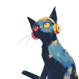 Cat With Headphones V8 Vinyl Car Decal Sticker – Waterproof & UV-Resistant 3.4133333333333336"