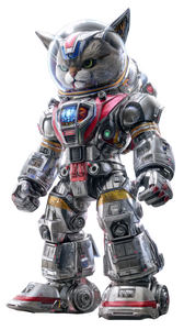 Robot Cat Pilot Vinyl Car Decal Sticker – Waterproof & UV-Resistant 9.706666666666667"
