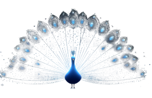 Blue Peacock Display V2 Vinyl Car Decal Sticker – Waterproof & UV-Resistant 5.866666666666666"