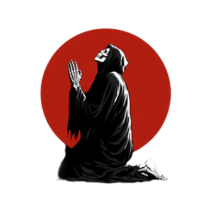Praying Grim Reaper V2 Vinyl Car Decal Sticker – Waterproof & UV-Resistant 3.4133333333333336"
