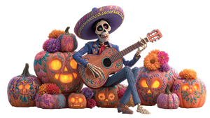 Festive Skeleton Musician Vinyl Car Decal Sticker – Waterproof & UV-Resistant 5.4