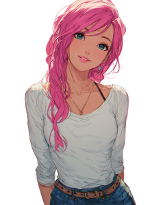 Anime Girl Smiling V34 Vinyl Car Decal Sticker – Waterproof & UV-Resistant 4.1066666666666665"