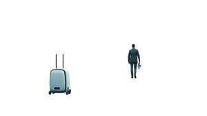 Neo-Futuristic Suitcase Vinyl Car Decal Sticker – Waterproof & UV-Resistant 2.72"