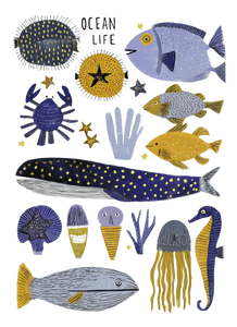 Ocean Life Poster Vinyl Car Decal Sticker – Waterproof & UV-Resistant 4.266666666666667"