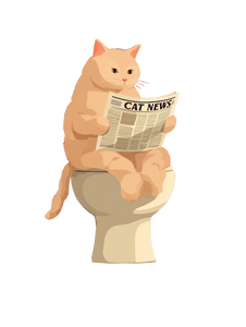 Cat Reading Newspaper V2 Vinyl Car Decal Sticker – Waterproof & UV-Resistant 8.213333333333333"