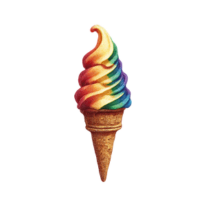 Rainbow Cone Ice Cream Vinyl Car Decal Sticker – Waterproof & UV-Resistant 6.826666666666667"